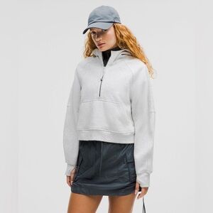 *SOLD* NWT Lululemon Scuba Oversized 1/2 Zip Hoodie in Light Gray - XS/S